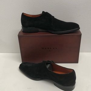 Mezlan Shoes - Mezlan shoes black monk strap suede point toe Mezlan Shoes - Mezlan shoes black monk strap suede point toe